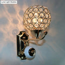 GobekUsa Gold Modernist Circle Wall Sconce - Crystal-Encrusted, Single-Head Wall Mount Light Fixture