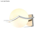 GobekUsa Globe Bedroom Wall Sconce Light - Matte White Glass - Minimalist Wall Mount Lamp in Chrome Box