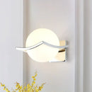 GobekUsa Globe Bedroom Wall Sconce Light - Matte White Glass - Minimalist Wall Mount Lamp in Chrome Box