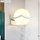 GobekUsa Globe Bedroom Wall Sconce Light - Matte White Glass - Minimalist Wall Mount Lamp in Chrome Box