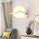 GobekUsa Globe Bedroom Wall Sconce Light - Matte White Glass - Minimalist Wall Mount Lamp in Chrome Box