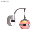 GobekUsa Modern LED Metal Wall Sconce Light with Acrylic Shade - Sleek Chrome Finish