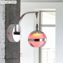 GobekUsa Modern LED Metal Wall Sconce Light with Acrylic Shade - Sleek Chrome Finish