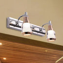 GobekUsa Modern Chrome LED Vanity Wall Light, 2/3 Bulbs, 12"/18" Long, White/Warm Light