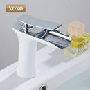 GobekUsa Copper Waterfall Vanity Faucet for Modern Basin Mixer Tap - 83008W