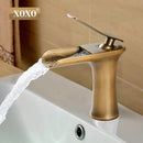 GobekUsa Copper Waterfall Vanity Faucet for Modern Basin Mixer Tap - 83008W