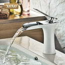GobekUsa Copper Waterfall Vanity Faucet for Modern Basin Mixer Tap - 83008W