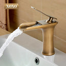 GobekUsa Copper Waterfall Vanity Faucet for Modern Basin Mixer Tap - 83008W