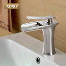 GobekUsa Copper Waterfall Vanity Faucet for Modern Basin Mixer Tap - 83008W