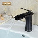 GobekUsa Copper Waterfall Vanity Faucet for Modern Basin Mixer Tap - 83008W