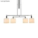GobekUsa White Drum Shade Pendant Light Kit for Dining Room and Island, Set of 4