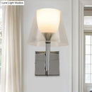 GobekUsa White Glass Flared Wall Sconce Light Fixture for Contemporary Living Rooms