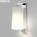 GobekUsa Sleek White Sconce with Chrome Arm - Fabric Wall Lighting for Simplistic Illumination