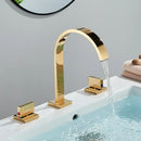 GobekUsa Dual Handle Basin Faucet: Deck Mounted Hot Cold Water Mixer Taps for Bathroom