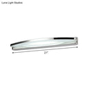 GobekUsa Modern Chrome Arched Vanity Light - 21"/27.5" LED Wall Sconce with Acrylic Diffuser