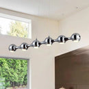 GobekUsa Modern Chrome Ball Pendant Ceiling Light with 6 Metal Lights - Warm/White Island Lighting for Living Room