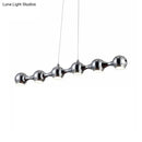 GobekUsa Modern Chrome Ball Pendant Ceiling Light with 6 Metal Lights - Warm/White Island Lighting for Living Room
