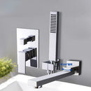 GobekUsa Chrome Bathtub Faucet Mixer with Hand Shower Waterfall Spout