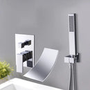 GobekUsa Chrome Bathtub Faucet Mixer with Hand Shower Waterfall Spout