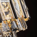 GobekUsa Clear Beveled Crystal Modern Layered Chandelier - Elegant Suspension Lighting for Living Rooms