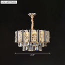 GobekUsa Clear Beveled Crystal Modern Layered Chandelier - Elegant Suspension Lighting for Living Rooms