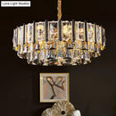 GobekUsa Clear Beveled Crystal Modern Layered Chandelier - Elegant Suspension Lighting for Living Rooms