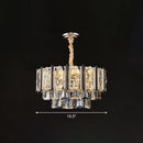 GobekUsa Clear Beveled Crystal Modern Layered Chandelier - Elegant Suspension Lighting for Living Rooms