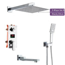 GobekUsa 16" Big Rainfall Shower Faucet with Digital Display and Single Lever Temperature Control