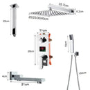 GobekUsa 16" Big Rainfall Shower Faucet with Digital Display and Single Lever Temperature Control