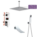 GobekUsa 16" Big Rainfall Shower Faucet with Digital Display and Single Lever Temperature Control