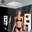 GobekUsa 16" Big Rainfall Shower Faucet with Digital Display and Single Lever Temperature Control