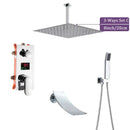GobekUsa 16" Big Rainfall Shower Faucet with Digital Display and Single Lever Temperature Control