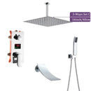 GobekUsa 16" Big Rainfall Shower Faucet with Digital Display and Single Lever Temperature Control