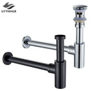 GobekUsa Bathroom Basin Sink Tap Bottle Trap Drain Kit Waste Pop Drain Chrome/Black/Bronze