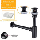 GobekUsa Bathroom Basin Sink Tap Bottle Trap Drain Kit Waste Pop Drain Chrome/Black/Bronze