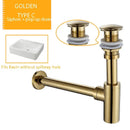 GobekUsa Bathroom Basin Sink Tap Bottle Trap Drain Kit Waste Pop Drain Chrome/Black/Bronze