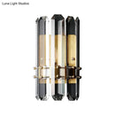 GobekUsa Contemporary Chrome/Gold Wall Sconce with Clear Crystal Prism - Elegant Bedside Wall Mounted Lamp