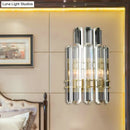 GobekUsa Contemporary Chrome/Gold Wall Sconce with Clear Crystal Prism - Elegant Bedside Wall Mounted Lamp