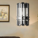 GobekUsa Contemporary Chrome/Gold Wall Sconce with Clear Crystal Prism - Elegant Bedside Wall Mounted Lamp