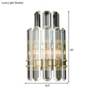 GobekUsa Contemporary Chrome/Gold Wall Sconce with Clear Crystal Prism - Elegant Bedside Wall Mounted Lamp