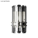 GobekUsa Contemporary Chrome/Gold Wall Sconce with Clear Crystal Prism - Elegant Bedside Wall Mounted Lamp