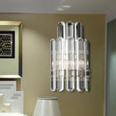 GobekUsa Contemporary Chrome/Gold Wall Sconce with Clear Crystal Prism - Elegant Bedside Wall Mounted Lamp