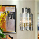 GobekUsa Contemporary Chrome/Gold Wall Sconce with Clear Crystal Prism - Elegant Bedside Wall Mounted Lamp