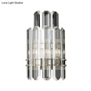 GobekUsa Contemporary Chrome/Gold Wall Sconce with Clear Crystal Prism - Elegant Bedside Wall Mounted Lamp