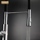 GobekUsa Dual Sprayer Nozzle Kitchen Sink Faucet, Black and Chrome Finish