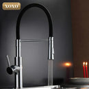 GobekUsa Dual Sprayer Nozzle Kitchen Sink Faucet, Black and Chrome Finish