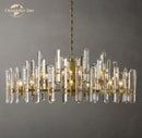 GobekUsa Brass Chrome Black Metal LED Crystal Chandeliers Pendant Lamps for Bedroom & Living Room