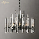 GobekUsa Brass Chrome Black Metal LED Crystal Chandeliers Pendant Lamps for Bedroom & Living Room
