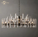 GobekUsa Brass Chrome Black Metal LED Crystal Chandeliers Pendant Lamps for Bedroom & Living Room