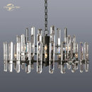 GobekUsa Brass Chrome Black Metal LED Crystal Chandeliers Pendant Lamps for Bedroom & Living Room